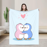 P-Pudgy Pingviin Flanellitekk T&uuml;drukutele Mugav Visketekk S&uuml;gis Tool Voodikate Diivanivoodi Kate 150cmx180cm
