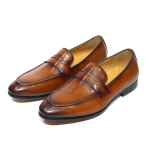Suurus 6-13 Kevad S&uuml;gis Meeste Penny Loaferid Ehtne Nahk K&auml;sitsi Maalitud Slip-on Kingad Meestele Pulmadeks Vabaaja &Auml;rikingad 38 kohv