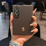 Samsung Galaxy Z Fold 8 &uuml;mbris Luksuslik PU-nahast kate Mugav kroomitud kaitsev tagakaas &uuml;mbrisele Z Fold 8 Ultra jaoks Galaxy Z Fold 8 pruun