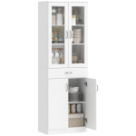 K&ouml;&ouml;gikapp Buffeekapp reguleeritava riiuli ja sahtliga 2 kapi k&otilde;rge kapp klaasuksega 60 x 35 x 180 cm Valge 60 x 35 x 180 cm valge
