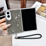 Luksuslik T&auml;ielikult S&auml;delev Kristall Teemant K&auml;ev&otilde;ru Kett&uuml;mbris Samsung Galaxy Z Fold 8 jaoks Lai Kattega P&otilde;rutuskindel S&auml;delev Randmepael Galaxy Z Fold 8