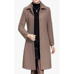 2026 Naiste elegantne villasegust pikk talvine trenchcoat Vintage stiilis keskmise pikkusega &uuml;he n&ouml;&ouml;biga Small kaamel