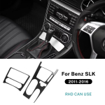 Mercedes Benz SLK R172 2011 2012 2013 2014 2015 2016 jaoks Ehtne Pehme S&uuml;sinikkiust Viimistluskleebis Auto Keskjuhtimise K&auml;igukangi Paneeli Tarvikud Black RHD black