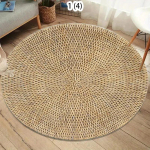 Naturaalne Jute Tekstuuriga Lilled &Uuml;mmargune Vaip Boho Talumaja Kodu Dekoor Vaip Libisemiskindel Pehme P&otilde;randamatt Elutoa jaoks 120x120cm