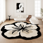 Prantsuse Retro elutoa kaunistusvaip Ebakorrap&auml;rane lillekujuline p&otilde;randamatt Kerge luksusvaibad magamistuppa Pestav libisemiskindel vaip 120x120CM
