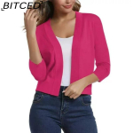 BITCED Naiste Kudumid Elegantne Minimalistlik Mitmek&uuml;lgne L&uuml;hike Kardigan Kevad/S&uuml;gis Kudum Kardigan M pink