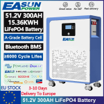 EASUN POWER 300AH 100AH 200AH LiFePO4 aku 48V akupowerwall 5KWH 15KWH liitiumraudaku 6000+ ts&uuml;klit CAN RS485 BMS EL laos