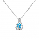 Creative Hollowed Lotus Glow pimedas ripatsis kaelakee helendav ehtekett taevasinine v&auml;rv