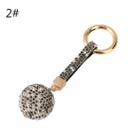 Uus Strass Rhinestone Kvaliteetne Nahkrihm Kristallkuul Auto V&otilde;tmehoidja Amulett Ripats V&otilde;tmer&otilde;ngas style 2