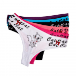Seksikas G-String multikas Kitty Print Stringid Kawaii Cat T&uuml;drukute Alusp&uuml;ksid Naiste bikiinid T-selja 6 tk/komplekt M mitmev&auml;rviline