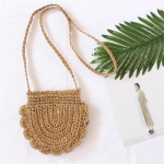 V&auml;ikesed lihtsad naiste &otilde;lgkotid, p&otilde;imitud &uuml;hekordne &otilde;lakott, kudumine suvine t&uuml;drukute ristkehaga k&auml;ekott Moodsad k&auml;ekotid 16*6*19cm beež