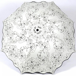 UV-vastane musta kattega hibiski lilledega vihmavari Printsessi t&uuml;druku mood Wave Edge p&auml;ikesevari vihmavari must