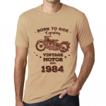 Meeste vintage T-s&auml;rk graafilise tr&uuml;kiga Easy Rider Alates 1984 Liiv XS sidruni besee v&auml;rv