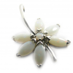 Les Tr&eacute;sors De Lily [G8680] - h&otilde;bedane ripats  Goddess Opal  h&otilde;bevalge (roodiumiga kaetud) - 15x22 mm valge