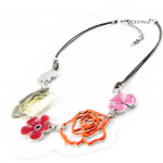 NOA [I5319] &ndash; disainerkaelakee 'Vahin&eacute;' oranž roosa oranž