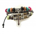 Les Tr&eacute;sors De Lily [J7706] - Bracelet cr&eacute;ateur 'Croix' multicolore mitmev&auml;rviline