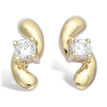 Les Tr&eacute;sors De Lily [L1838] - kullatud k&otilde;rvar&otilde;ngad  C&acirc;lin  kuldsed valged - 11x4 mm kuld