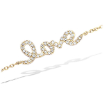 Les Tr&eacute;sors De Lily [L2011] - Bracelet Plaqu&eacute; or 'Love' blanc dor&eacute; - 20x7 mm kuld