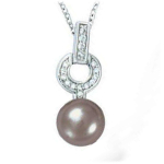Les Tr&eacute;sors De Lily [L9540] - Collier argent 'Sissi' gris argent&eacute; (rhodi&eacute;) - 20x7 mm hall