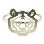 7bis [P5877] - Bague artisanale 'Origami' (tigre) argent&eacute; - 13x11 mm h&otilde;be