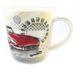 Les Tr&eacute;sors De Lily [P0255] - Mug porcelaine 'Vintage Cars' beige multicolore (+boite m&eacute;tal) punane