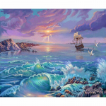 5D Teemantmaal Loodus Ristpistes Pilt kivikividest K&auml;sit&ouml;&ouml; Meremaastik 20X30CM