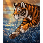 Tiger 5D Teemanttikandid T&auml;is&uuml;mmargune teemantmaal 20X30CM