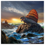 Teemanttikandite m&uuml;&uuml;k T&auml;is&uuml;mmargune dinosaurus 5D DIY teemantmaaling 30x30CM