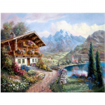 T&auml;ielik 5D Teemantmaal Id&uuml;lliline Maastiku Tikand Ristpistes Kodukaunistus K&auml;sitsi valmistatud kingitus 25x30cm