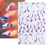 3D Fire Flame K&uuml;&uuml;nekleebised Lill Abstraktne Disain Nail Art Kleebised Moejooned Triibuline Teip M&auml;hised Liugur k&uuml;&uuml;nte kaunistuste jaoks