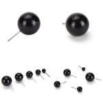 100tk 4-14mm Black Beans Type Eyes Ball Button Isetehtud m&auml;nguasjade silmad Aksessuaarid mustad n&otilde;elaga nukum&auml;ngusilmad isetegemise viltimiseks 100tk 4MM