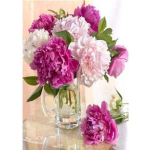 DIY teemantmaal t&auml;is- / &uuml;mmargune vaas Teemanttikandid Lillepilt Ristpistes 20X30CM punane