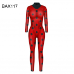 Naiste Fetong Halloweeni pikkade varrukatega digitaaltr&uuml;kiga &otilde;huke Jumpsuit Bodysuit Cosplay kost&uuml;&uuml;m XL