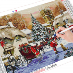 5D Teemantmaali J&otilde;ulumaja Uus Saabumine Teemanttikandid Ristpistes Talvemosaiik maastik K&auml;sitsi valmistatud kingitus Full Round (20X30CM)