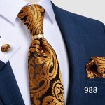 Uus lipsukomplekt meestele kullasulamist lipsur&otilde;ngas Paisley lilleline siidist kootud lipsu komplekt peoks N-0988