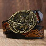 Gfohuo uus mood vabaaja meeste nahast rihmad meeste tippkvaliteediga Eagle Totem Copper sileda pandlaga retrov&ouml;&ouml; meeste teksadele 110cm