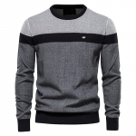 AIOPESON Spliced ​​Cotton Kampsun Meeste vabaaja O-kaelusega Kvaliteetne Pullover Kootud Kampsunid Meeste Uued s&uuml;gistalvised Meeste Kampsunid M 55-65 kg