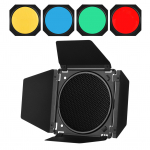 Andoer Photography valgusk&uuml;nni uksekomplekt k&auml;rgstruktuuriga Barndoor 4tk v&auml;rviline must