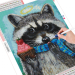 HUACAN t&auml;isruudu teemantmaaling pesukaru k&auml;sit&ouml;&ouml; m&uuml;&uuml;k 5D DIY teemanttikandid looma ristpistes kodukaunistus Full Square 20*30 cm