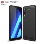 Silikoon&uuml;mbris Samsung Galaxy A7 2018 A750 s&uuml;sinikkiust pehme TPU kate, mis on paigaldatud Conque jaoks Samsung Galaxy A7 2018 &uuml;mbrisele, silikoon must