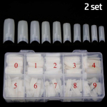 2/3/5 Komplekt kunstk&uuml;&uuml;ne pikendamiseks Frecch t&auml;iskattega kunstk&uuml;&uuml;ned Akr&uuml;&uuml;l l&auml;bipaistvad kapslid manik&uuml;&uuml;r 500tk/karp