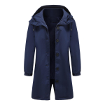 Naiste tuulepluus kapuutsiga n&ouml;&ouml;biga lahtine &uuml;lisuur vabaaja tuulejope veekindel v&auml;lir&otilde;ivas pikk vihmamantel Jooksmine &otilde;ues jalutamiseks tuulekindel jope M tumesinine v&auml;rv