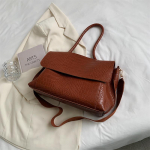 Yogodlns Winter Women Alligaator Pattern Flap &Otilde;lakott PU Nahast Vintage Suure mahutavusega Crossbody kott 33x12x25cm