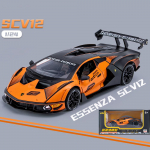1:32 Lambos Essenza SCV12 sulamist sportautomudel Diecast Sound Super Racing, t&otilde;stetav saba, kuum autoratas lastele kingitused 1/32-size:17.5*6.2*4.3cm oranž