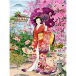 5D teemantmaaling Jaapani geisha Oiran t&auml;isteemant DIY koomiks Teemantristpistega dekoratiivne maal K&auml;sitsi valmistatud kunst kingitus Full Round 20x30CM