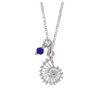 Les Tr&eacute;sors De Lily [R2852] &ndash; k&auml;sit&ouml;&ouml;na valmistatud h&otilde;bedane kaelakee  Monde Marin  h&otilde;besinine (roodiumiga kaetud) - 14x10 mm (karbid) sinine