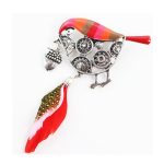 Les Tr&eacute;sors De Lily [R6116] &ndash; disainerpross  Lilipoupettes  (sarapuu lind) h&otilde;beoranž - 80x60 mm punane