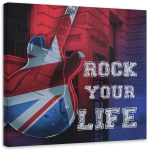 L&otilde;uenditr&uuml;kk Guitar Music Flag 30x30 mitmev&auml;rviline