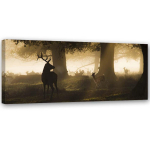L&otilde;uendiprint Deer in the Forest Fog Brown 90x30 hall v&auml;rv