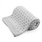 Bellochi bamboo blanket openwork stella, 100x80 cm, gray